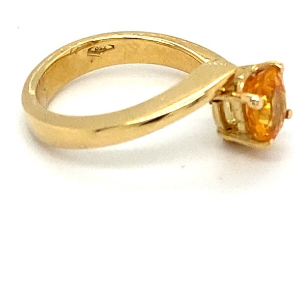 Mandarin Spessartine 1.62ct Solid 18K Gold Ring - Picture 3 of 7